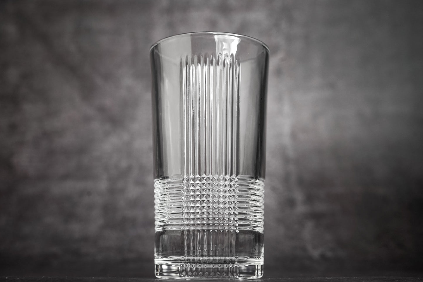 Clear Textured Drinking Glass - Modern, Stylish Design