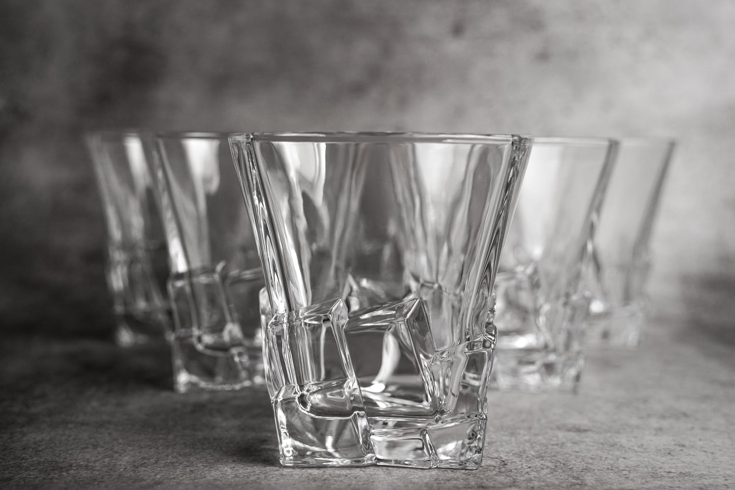 Geometric Drinking Glass - Modern, Unique, Transparent Design