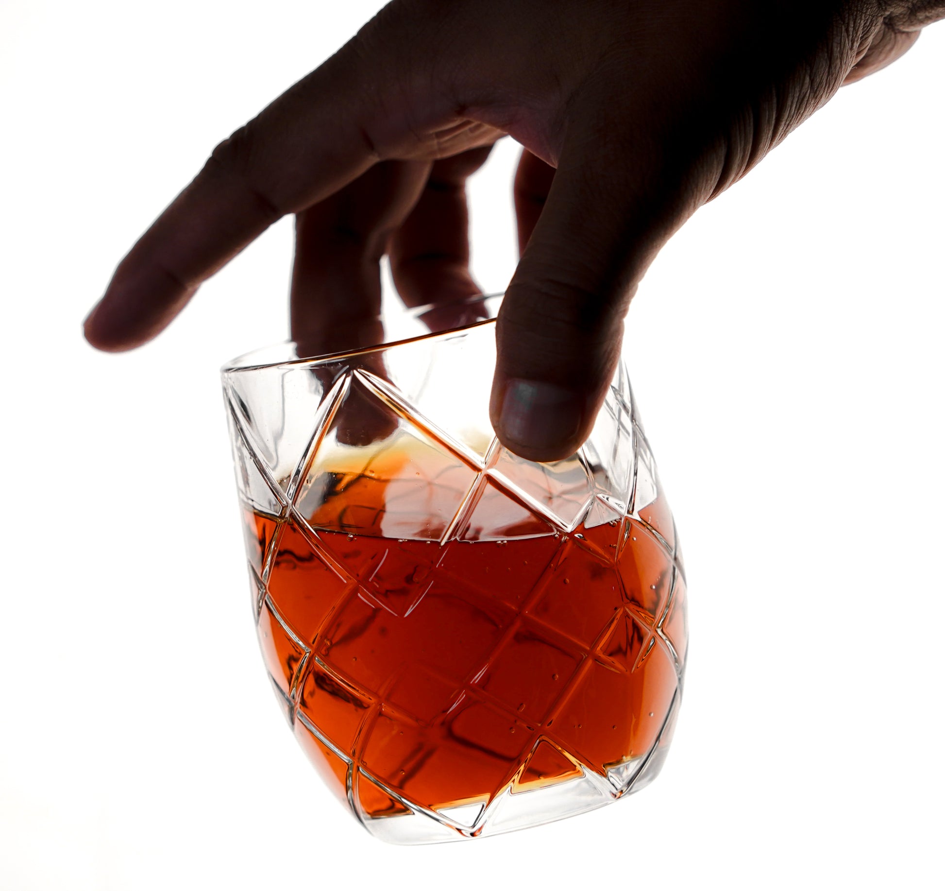 Diamond Pattern Drinking Glass - Elegant, Classic Design