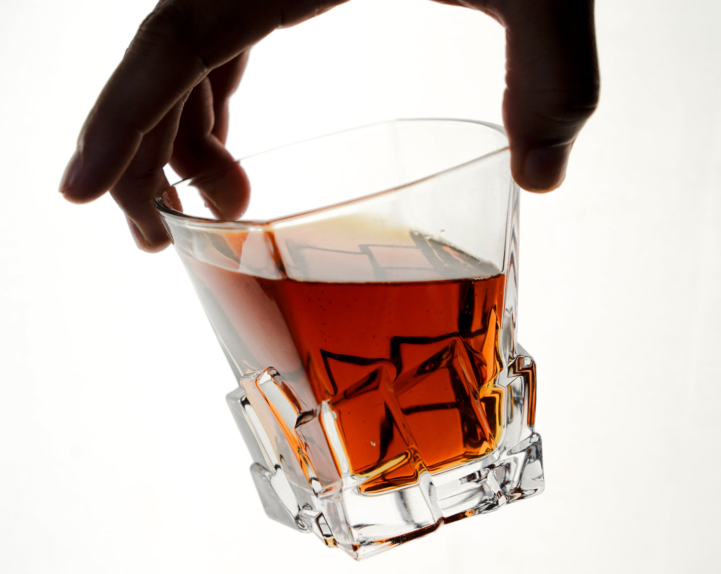 Geometric Drinking Glass - Modern, Unique, Transparent Design