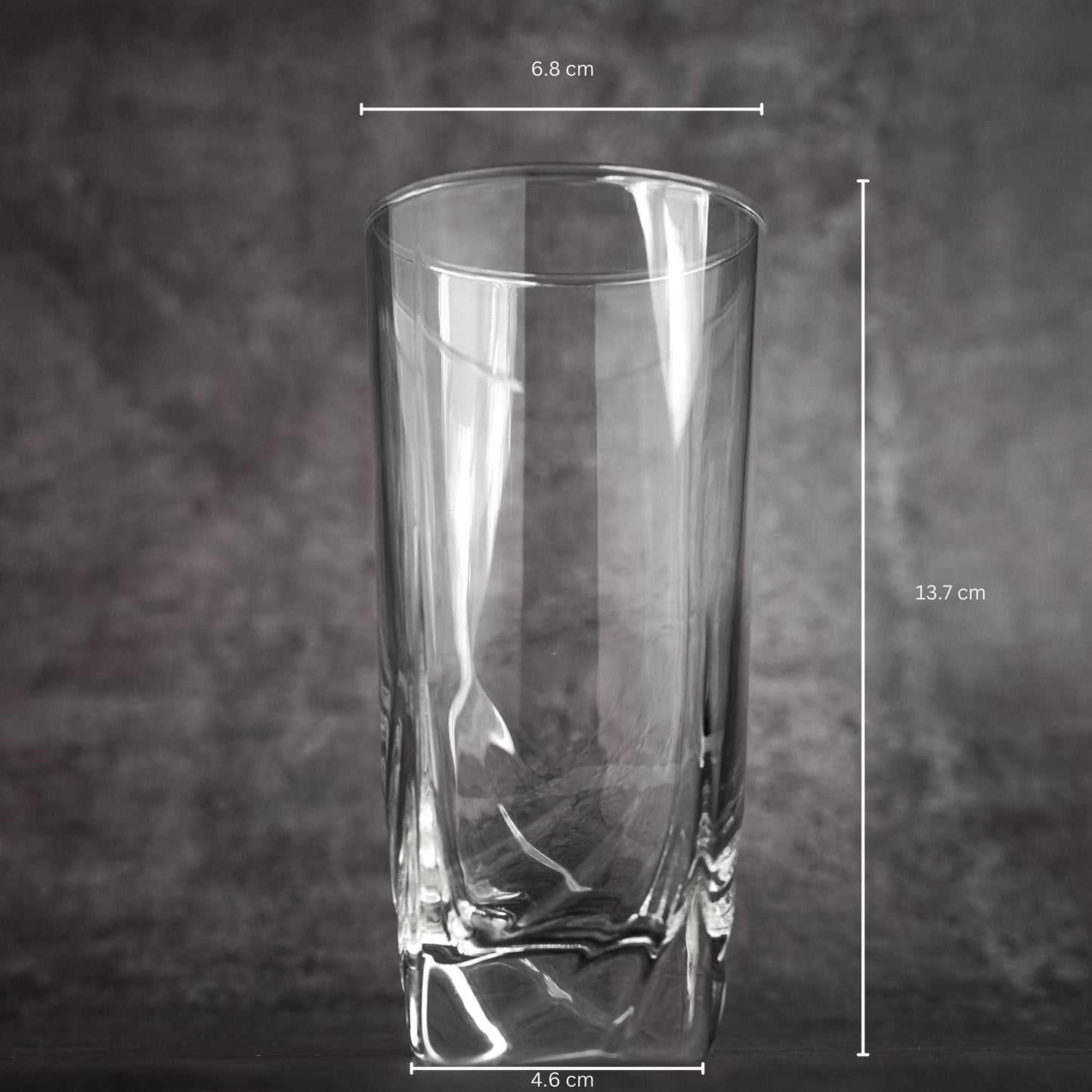 Curved Drinking Glass - Modern, Transparent, Contemporary Design