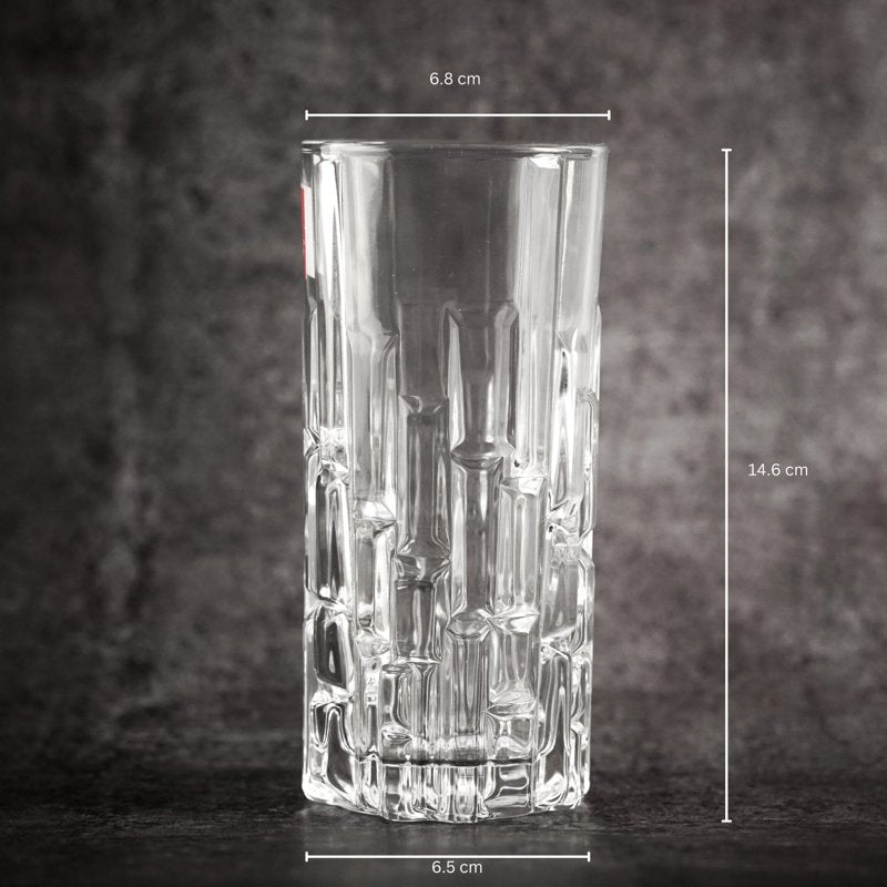 Crystal Texture Drinking Glass - Elegant, Geometric Design