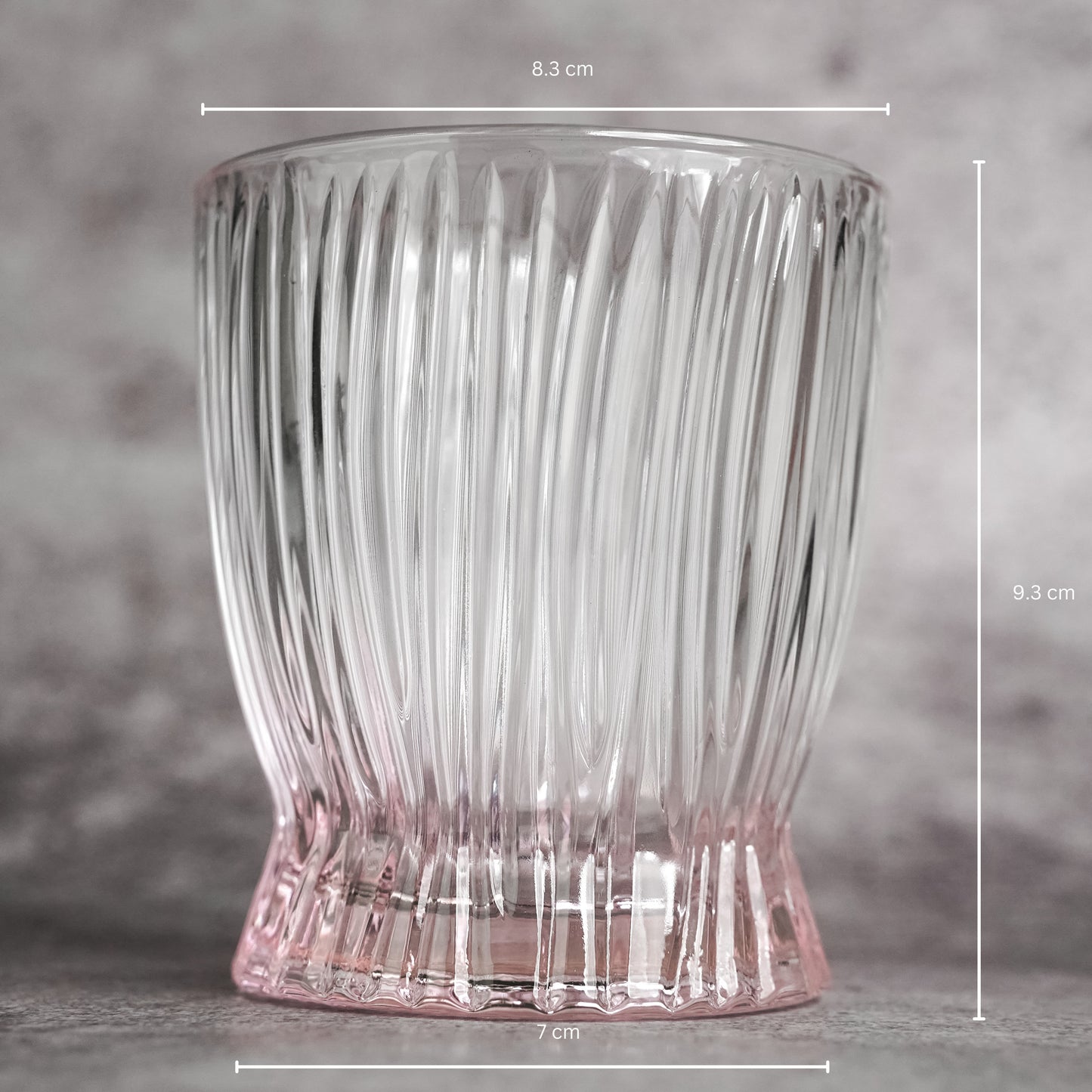 Transparent Ribbed Drinking Glass - Elegant, Modern Design