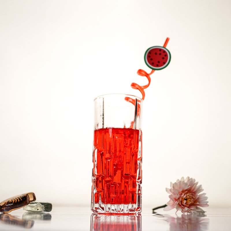 Crystal Texture Drinking Glass - Elegant, Geometric Design