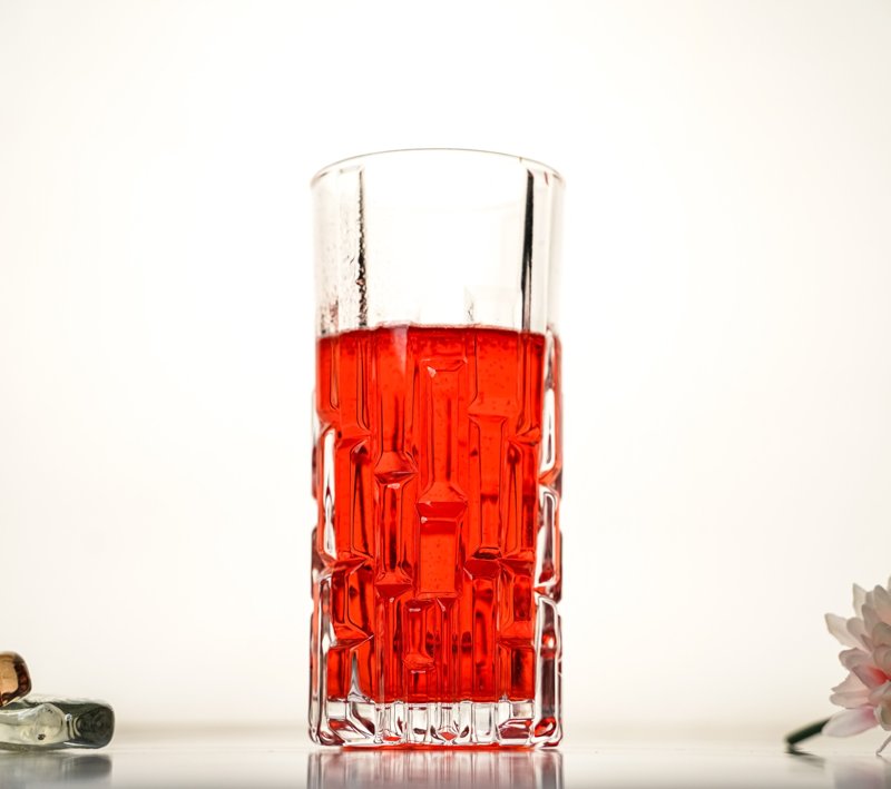 Crystal Texture Drinking Glass - Elegant, Geometric Design