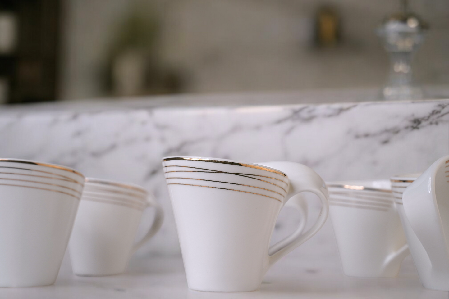 Gold Rim Striped Teacup