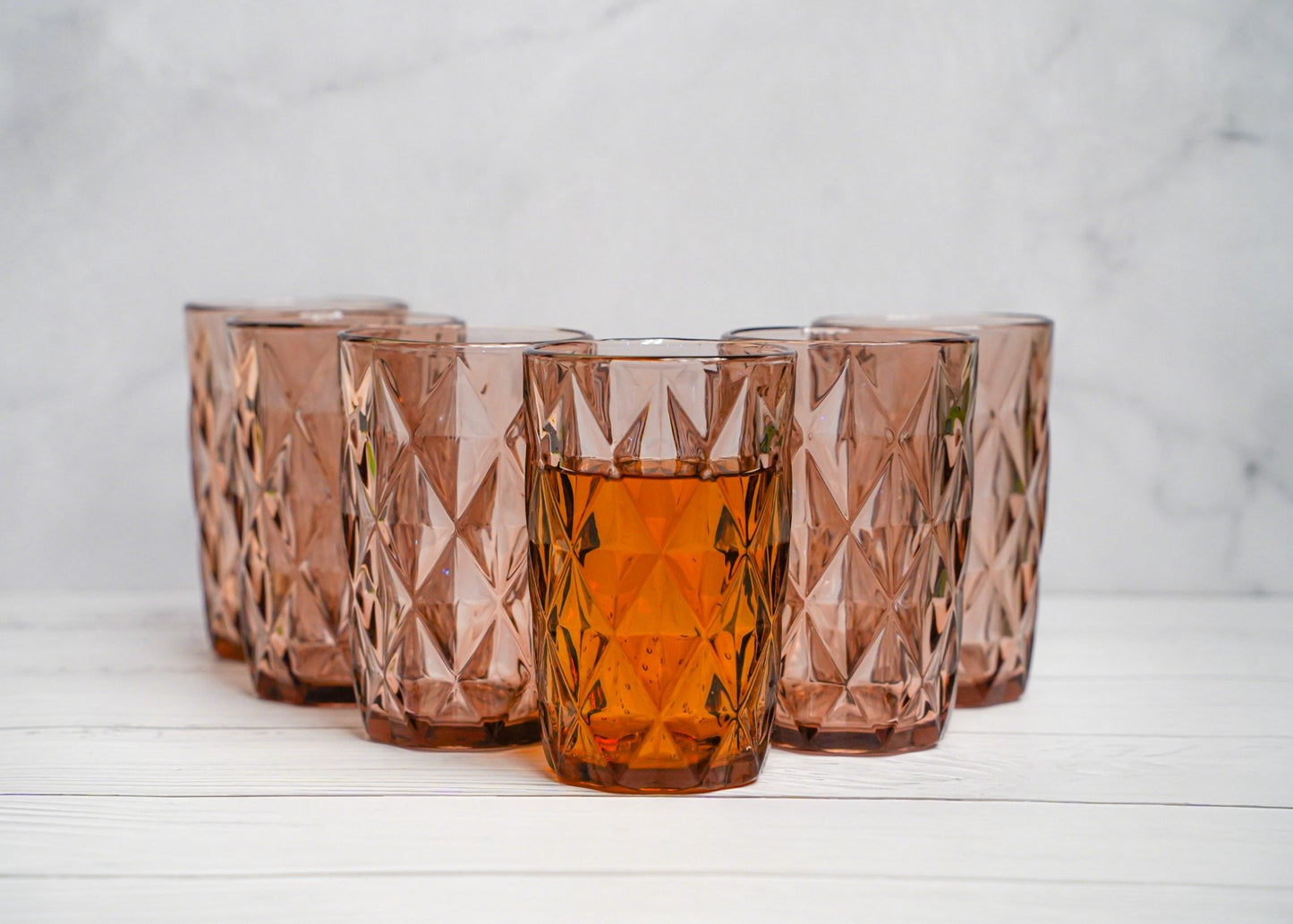 Decorative drinking glasses set of 6