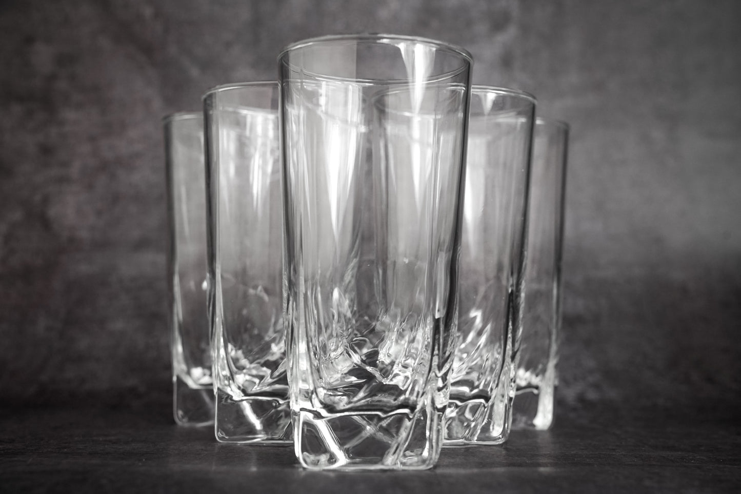 Curved Drinking Glass - Modern, Transparent, Contemporary Design
