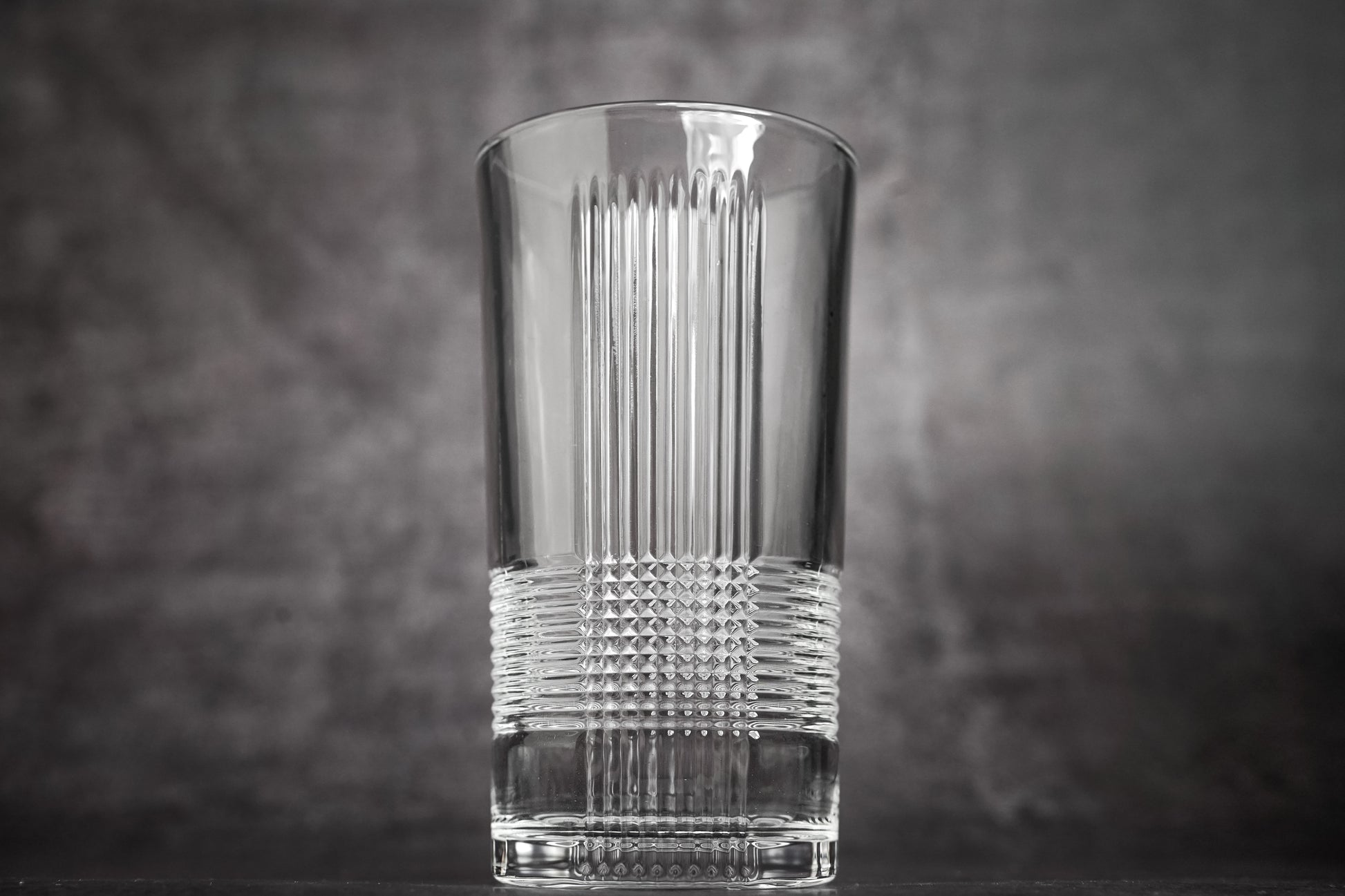 Clear Textured Drinking Glass - Modern, Stylish Design
