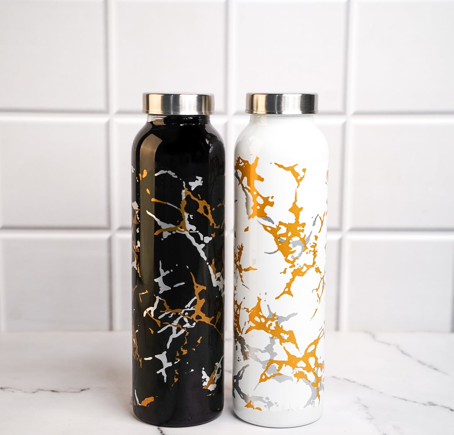 The Glassware Company | Marble Pattern Glass Bottle