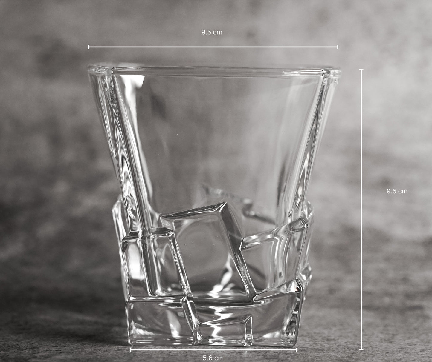 Geometric Drinking Glass - Modern, Unique, Transparent Design
