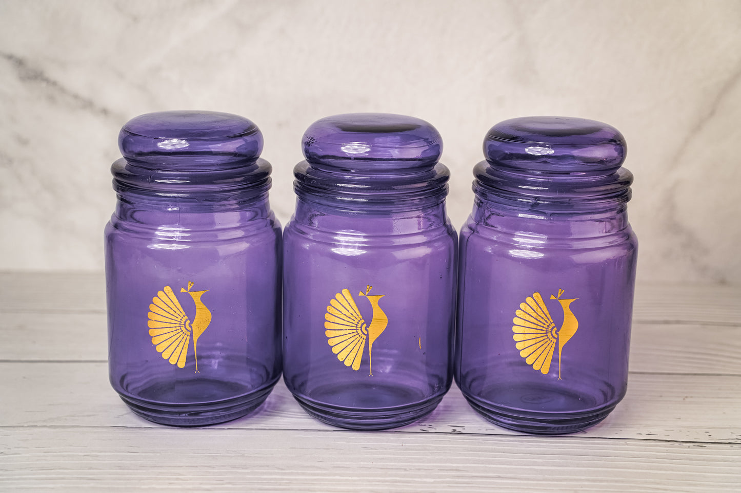 The Glassware Company | Decorative Glass Storage Jar - Set of 3