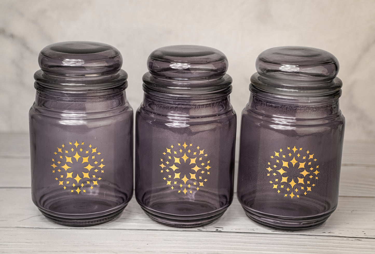 The Glassware Company | Decorative Glass Storage Jar - Set of 3