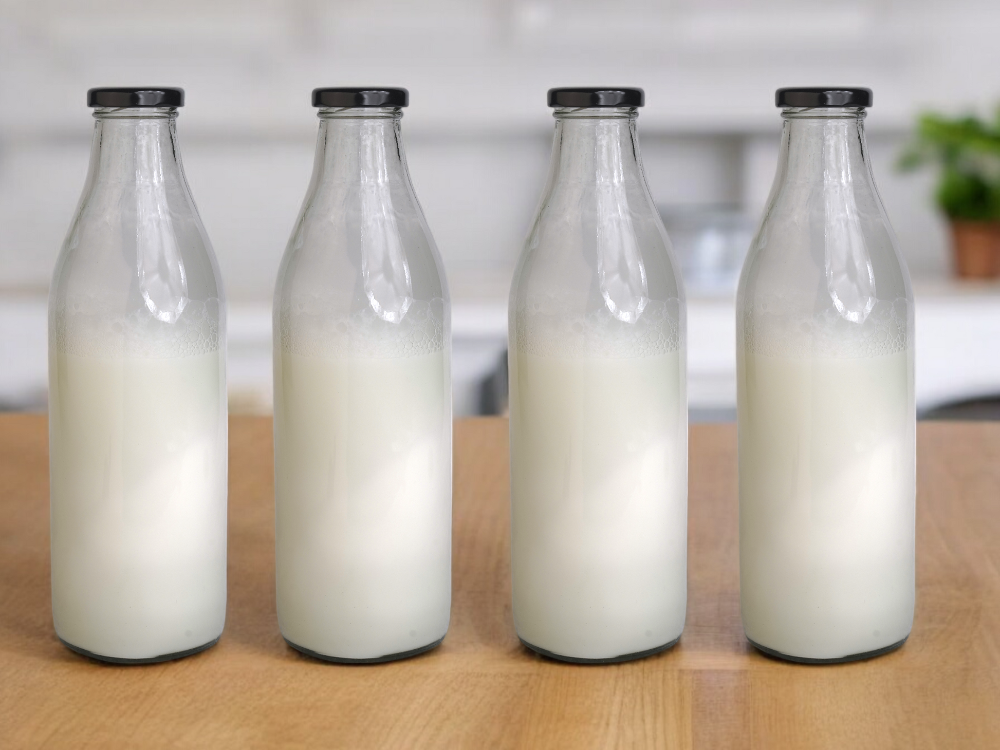 Clear Glass Milk Bottle