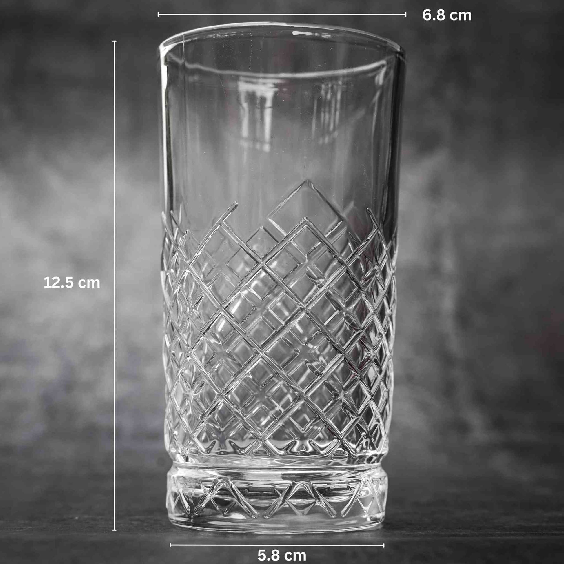 Elegant Tall Glass with Diamond Pattern