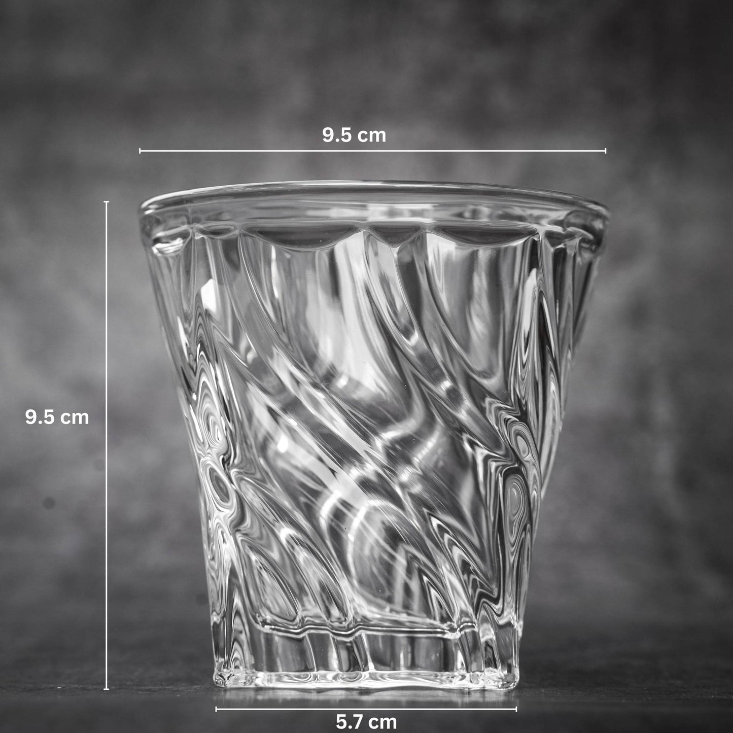 Swirl Design Clear Glass Drinking Glass