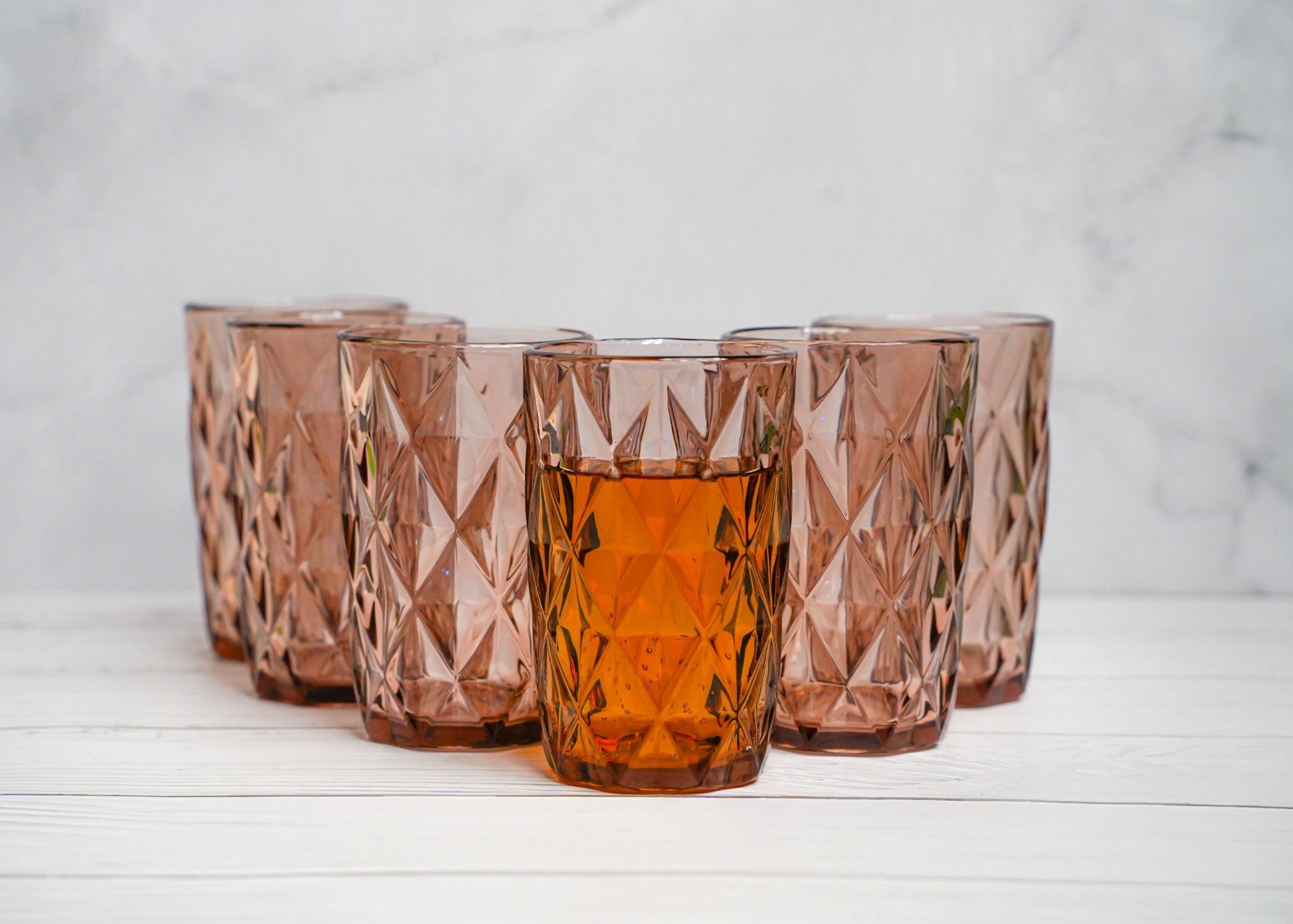 Decorative drinking glasses set of 6
